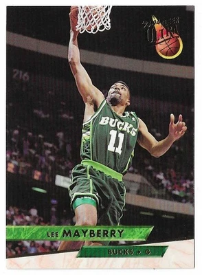 1993-94 Fleer Ultra Basketball Lee Mayberry Card #110 Milwaukee Bucks - Image 1 of 4