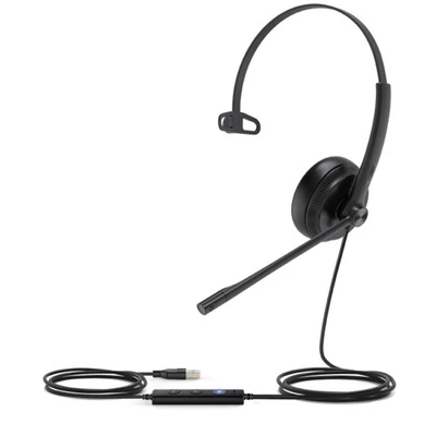 Yealink 1308046 USB Wired Headset - Mono - USB - Wired - Over-the-head - Black - Image 1 of 4