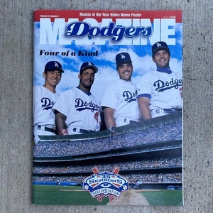 1996 Dodgers Scorecard Magazine - 4 Consecutive R.O.Y.s: NOMO PIAZZA KARROS + - Picture 1 of 12