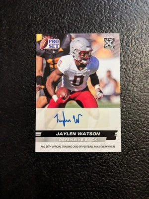 2022 Leaf Pro Set Draft #PSA-JW3 Jaylen Watson Leaf Rookie Auto (AU, RC) - Image 1 of 2
