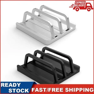 2 Slot Vertical Laptop Stand Adjustable Width Space Saving for Multiple Devices - Photo 1/13