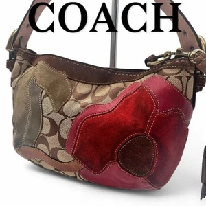 Coach One-Shoulder Bag With Floral Fringe Leather H19 xW22 xD6cm - Picture 1 of 9