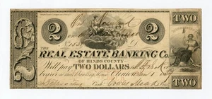 1839 $2 The Real Estate Banking Co. of Hinds County - Clinton, MISSISSIPPI Note - Picture 1 of 2