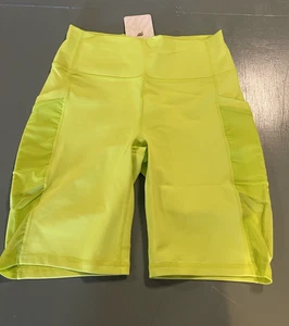 Fabletics gelb zitrone Mila hoch tailliert Tasche Shorts Größe Medium 9" Schrittlänge - Bild 1 von 11