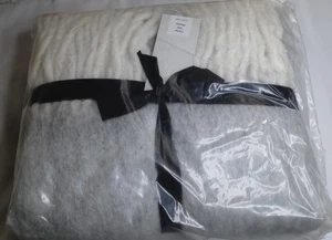 West Elm Brushed Herringbone Throw Frost Gray Standard Size 50inx60in New Sealed - Picture 1 of 4