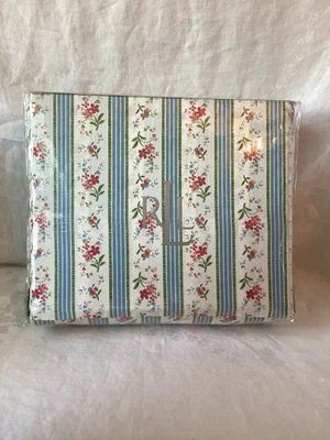 Ralph Lauren University Collection 100% хлопок полный лист 4 шт. синяя полоса/цветок - Изображение 1 из 4