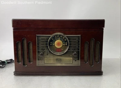 Crosley CR73-3 Old Style 4-In-1 Turntable CD Player 3-Disc Player - Tested - Image 1 of 4