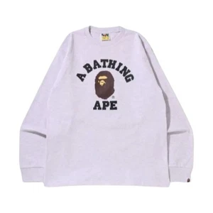 BAPE College Long Sleeve Shirt White | A Bathing Ape 2020 (1I30111020) New Small - Picture 1 of 5