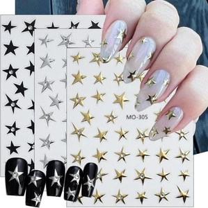 Shiny Star Nail Art Stickers,Luxury Star Nail Decals 3D Self-Adhesive star - Picture 1 of 6