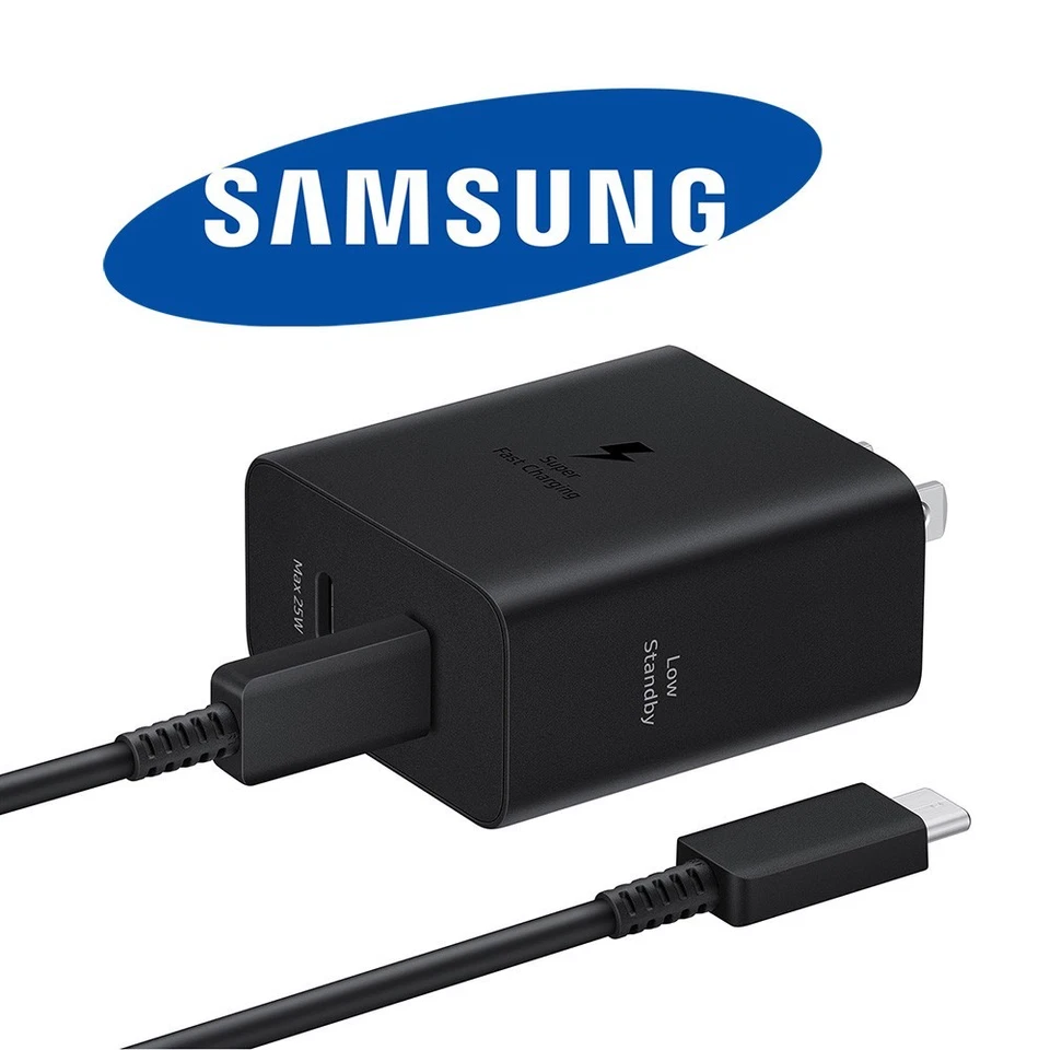 Adaptador de corriente Dou carga súper rápida original Samsung T6530 65W con cable USB-C Foto 1 de 4