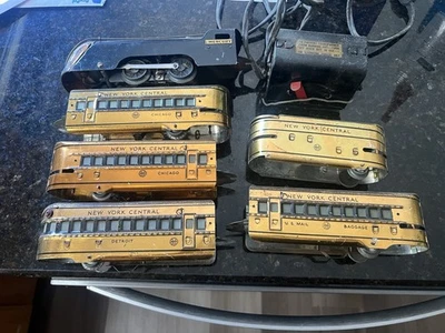 MARX 7096 STREAMLINE MERCURY COPPER PASSENGER O GUAGE TRAIN SET PRE-WAR UNTESTED - Image 1 of 4