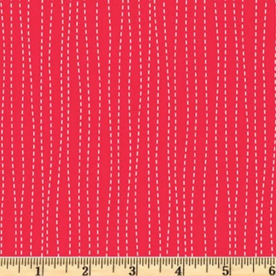 Cherry Patch Red Stitched Stripe Cotton Fabric Sale 5708 R Fabric by half yd - Image 1 of 2