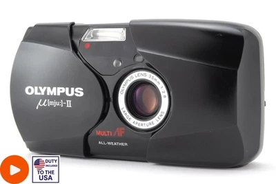 ⏯️ Читайте! [Почти как новый] Пленочная камера Olympus μ mju II Black Point & Shoot 35 мм ЯПОНИЯ - Изображение 1 из 4