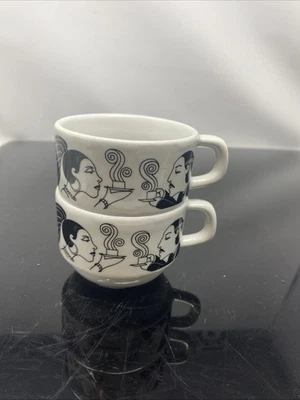 Juego de 2 tazas de café espresso apilables Demitasse Art Deco Café - Hecho en Brasil Foto 1 de 4