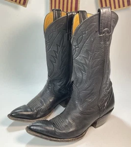 Vintage NOCONA Women's Size 6 B Black Leather Cowboy Western Boots Made In USA - Picture 1 of 14