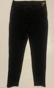 Gymshark Women’s Leggings Size Med Black Drawstring Waist - Picture 1 of 8