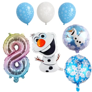 Frozen Olaf 8th Birthday Balloons Party Set Blue Silver balloons - Picture 1 of 5