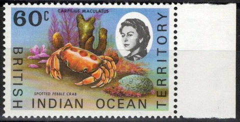 ZAYIX British Indian Ocean Territory 25 MNH Crab Marine Life 071423S24M Cover