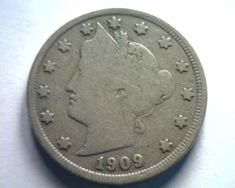 1909 LIBERTY NICKEL VERY GOOD VG NICE ORIGINAL COIN BOBS COINS FAST 99c SHIPMENT Cover
