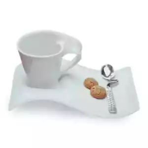 Cappuccinotasse Untertasse & Löffel Set weiß Villeroy & Boch - Bild 1 von 7