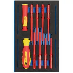 Draper 10-teiliges VDE-isoliertes Wechselschraubendreher-Set in Schaumstoffeinlage 63359 - Bild 1 von 9