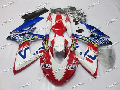 For 06-07 GSXR600/750 Red White ABS Injection Bodywork Track/ Race Fairing Kit - Image 1 of 4