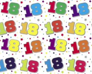 2 Blatt Geschenkpapier 18. Geburtstag Geschenkpapier Alter 18 Geburtstag Geschenkpapier - Bild 1 von 1