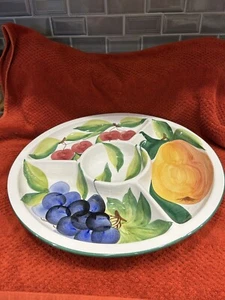 Splendido piatto rotondo 4 sezioni patatine/frutta/verdura design frutta Italia 16" - Foto 1 di 10