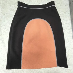 Jonathan Simkhai Womens Colorblock Pencil Mini Skirt Size 6 Black Orange Stretch - Picture 1 of 8