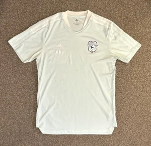 Camisa de entrenamiento Adidas Cardiff City usada/emitida por jugadores, mediana, en muy buena condición - Imagen 1 de 6