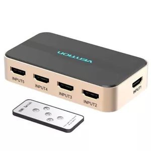 HDMI Switch 5 in 1 Out 4K@30Hz HDMI Selector Switch with IR Remote - Picture 1 of 9