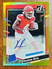2023 Donruss Football Rashee Rice Rated Rookie Autographs #350 Gold /25 Chiefs