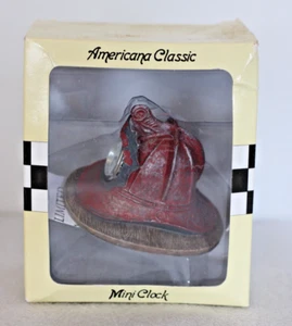 Americana Classic Mini Clock Firefighter Hat Japan Movement NIB - Picture 1 of 3