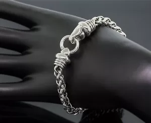 Joseph Esposito Espo Sig 6mm Wheat Chain Bracelet 925 Sterling Silver 8" - Picture 1 of 4