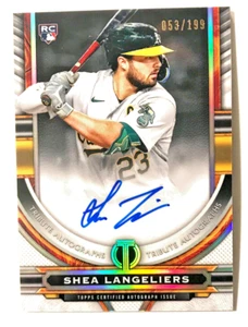 SHEA LANGELIERS 2023 Topps Tribute Rookie Autograph card #TA-SL SN 053/199 A's - Picture 1 of 3