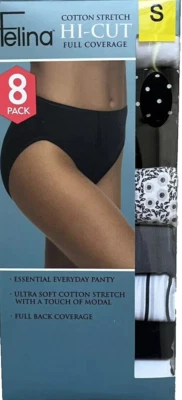 Felina Hi-Cut Panties 8 Pack Size:(S) - Image 1 of 2