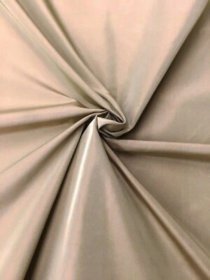 120" WIDE Beige Solid Faux Taffeta Silk Dupioni Fabric - Image 1 of 4