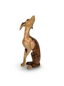 TEAK GREYHOUND SCULPTURE , Teakwood Dog Decor, Dog Lovers Gift, Greyhound Wood C - Picture 1 of 14