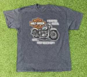 Harley Davidson “I May Be Used But Used Up” T Shirt Size Large Grey - Picture 1 of 11