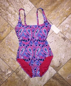 Michael Kors Paisley Angelina Lace Up One-Piece Swimsuit Women's NWT - Picture 1 of 7
