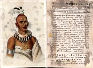 1931 Krenter Cigar, Indian Pictures, Indianer Bilder, #6.6 Taiomah, Sioux Fox - Picture 1 of 1
