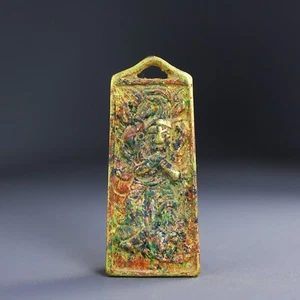 rare Chinese old bronze gilt dynasty palace Egypt people Pharaoh stand card tags - Picture 1 of 9