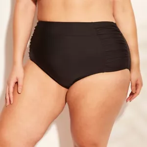 Parte inferior de bikini cintura alta para mujer talla grande - Kona Sol negro 14W - Imagen 1 de 1