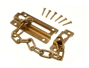 3 X Porta di Sicurezza Catene Acciaio Placcato Ottone Eb + Viti Onestopdiy Nuovo - Foto 1 di 1