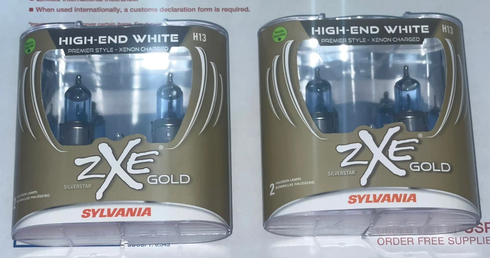 (2) SYLVANIA H13 SilverStar zXe GOLD High Performance Halogen Headlight: 4 BULBS - Image 1 of 1