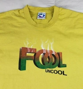 Vintage FOOL UNCOOL Liquid Blue Smoking T-Shirt USA Single Stitch Tag XL - Bild 1 von 12