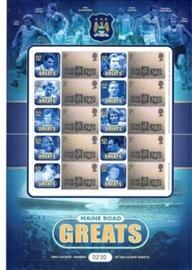 QEII label sheet Manchester City Main Road Greats  Sheet no 230 of 2003. - Picture 1 of 1
