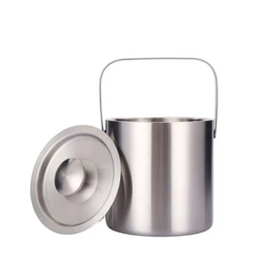 Ice Tongs Double Wall Ice Bucket with Lid Ice Container Home Bar Accessories - Picture 1 of 9
