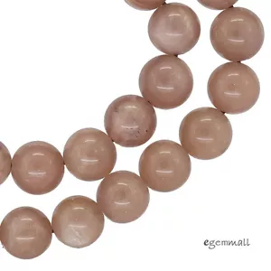 15.6" Peach Moonstone Round Beads 7.5mm #74234 - Picture 1 of 2
