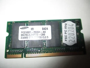 Samsung Speicher 256MB DDR PC2 100 CL2 für Laptop Notebook - Bild 1 von 2